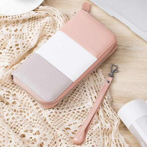 Womens Wallet RFID Blocking Genuine Leather Multi Credit Card Large Capacity Zip - Picture 4 of 6